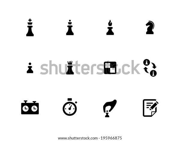 Chess\
icons on white background. Vector\
illustration.