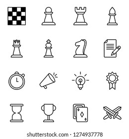 Chess icons pack. Isolated chess symbols collection. Graphic icons element