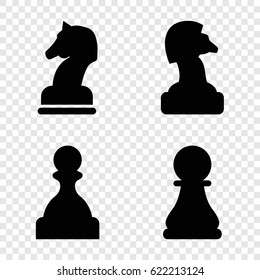 Chess icons set. set of 4 chess filled icons such as 
