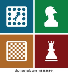 Chess icons set. set of 4 chess filled icons such as