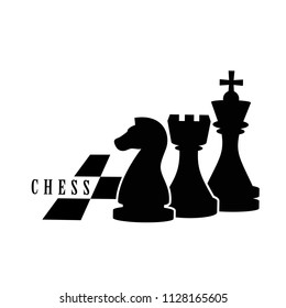 Chess icons set isolated on white background. Chess icon for web site, app, logo and print presentation. Creative art concept, vector illustration, eps 10