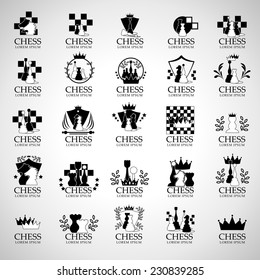 Chess Icons Set - Isolated On Gray Background - Vector Illustration, Graphic Design Editable For Your Design 