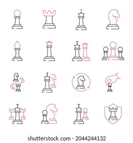 Chess icons set.  Chess pack symbol vector elements for infographic web