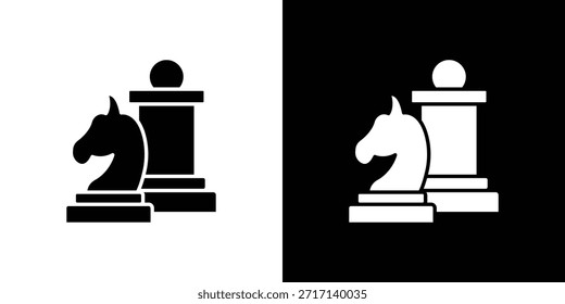 Conjunto de iconos de ajedrez. iconos vectoriales diseñados en estilo relleno