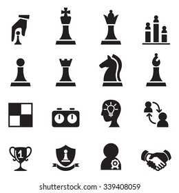 Chess icons set Vector illustration.