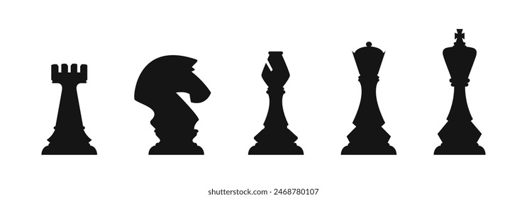 Chess icons set. Chess vector icons. Chess piece icons