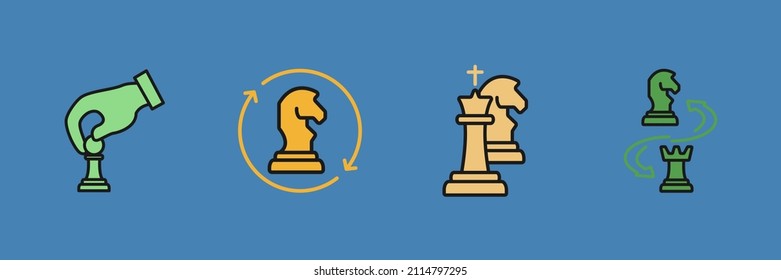 Chess icons  symbol vector elements for infographic web