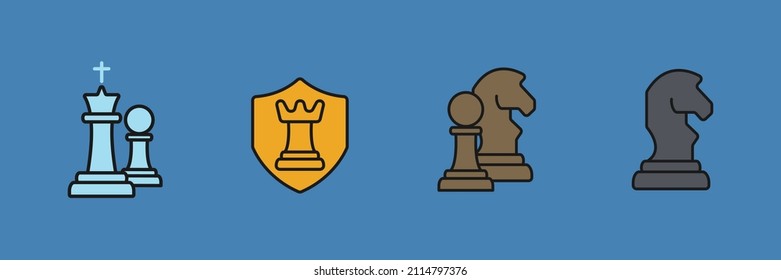 Chess icons  symbol vector elements for infographic web
