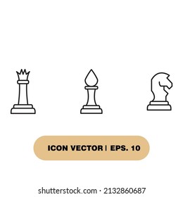 Chess icons  symbol vector elements for infographic web