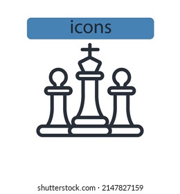 Chess icons  symbol vector elements for infographic web