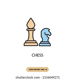 chess icons  symbol vector elements for infographic web