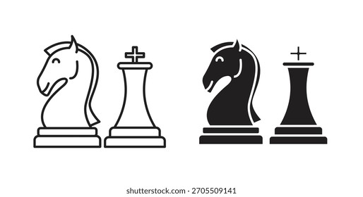 Ícones de xadrez para usar web design, ilustração logo.Symbol.