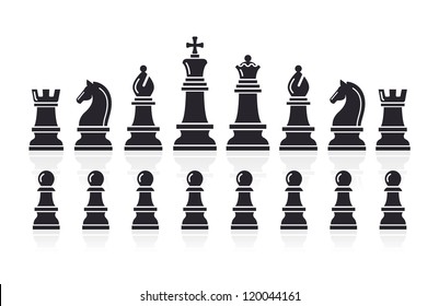 Chess icons. Vector Illustration.