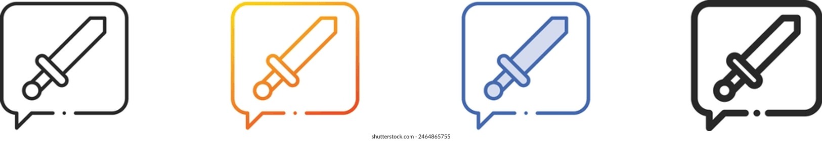 chess icon.Thin Linear, Gradient, Blue Stroke and bold Style Design Isolated On White Background
