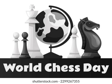 Chess international championship world day concept. Vector graphic design illustration