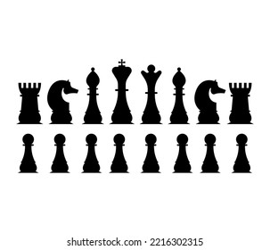 Chess isolated on white background. strategy and game concept. editable vector.
