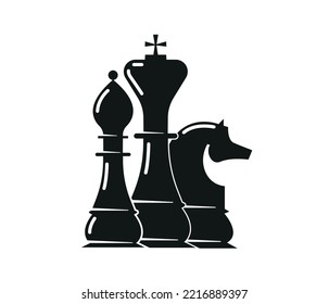 Chess isolated on white background. strategy and game concept. editable vector.
