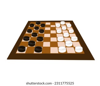 chess isolated on white background, vector illustration