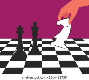 Chess isolated on white background. strategy and game concept. editable vector. stock illustration