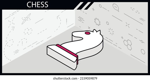 Chess isometric design icon. Vector web illustration. 3d colorful concept