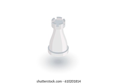 Chess isometric flat icon. 3d vector colorful illustration. Pictogram isolated on white background