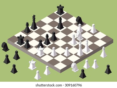 Chess Isometric. Game Isometric Series