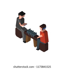 Chess isometric left top view 3D icon