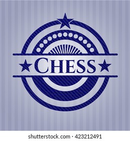 Chess jean or denim emblem or badge background