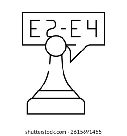 chess kids club line icon vector. chess kids club sign. isolated contour symbol black illustration