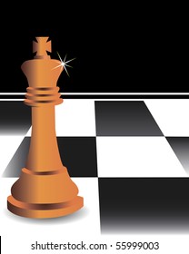 The chess king against a chessboard