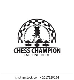 Chess king competition win vektor logo design