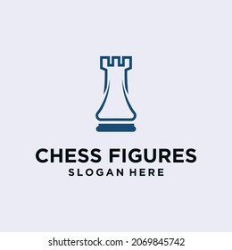 Chess king design, chess piece icon. board game, isolated on blue and white background, modern chess logo 