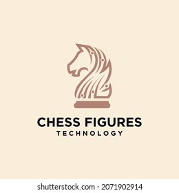 Chess king design, chess piece icon. board game, isolated on blue and white background, modern chess logo Premium