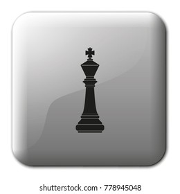 Chess king flat vector icon.