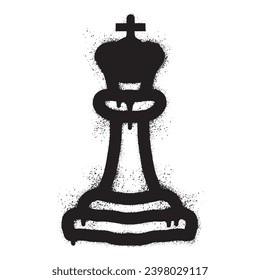 Chess king graffiti with black spray paint
