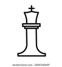 Chess king icon black and white vector sign