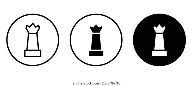 Chess King icon button, vector, sign, symbol, logo, illustration, editable stroke, flat design style isolated on white