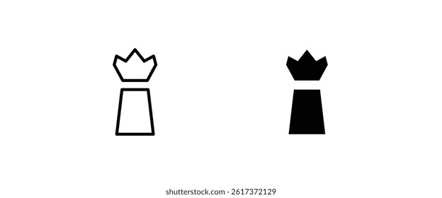 Chess King icon button, vector, sign, symbol, logo, illustration, editable stroke, flat design style isolated on white