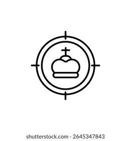 Ícone Rei Do Xadrez Centralizado Em Uma Precisão Apontando A Forma Do Reticle
