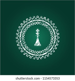 chess king icon with chalkboard texture