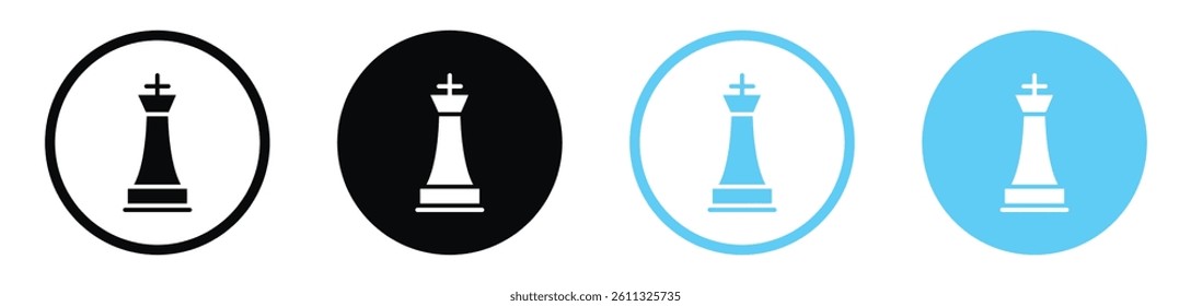 Chess king icon collection. vector illustration set