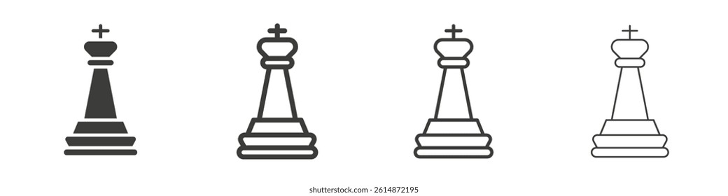 Chess king icon collection for website designs