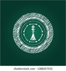 chess king icon drawn with chalkboard texture