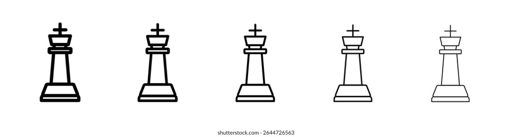 Chess king icon flat illustration set logo