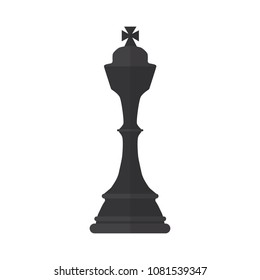 chess king icon in flat style isolated vector illustration on white transparent background