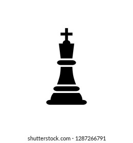 Chess King Icon In Flat Style Vector For Apps, UI, Websites. Black Icon Vector Illustration.