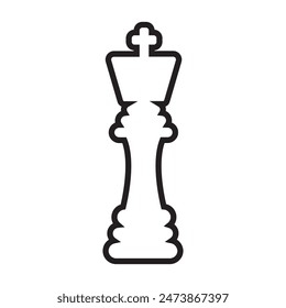Chess King Icon Ideal for Strategy and Board Game Illustrations