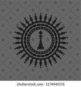 chess king icon inside black emblem