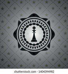 chess king icon inside black emblem. Vintage.