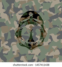 chess king icon inside camouflage emblem